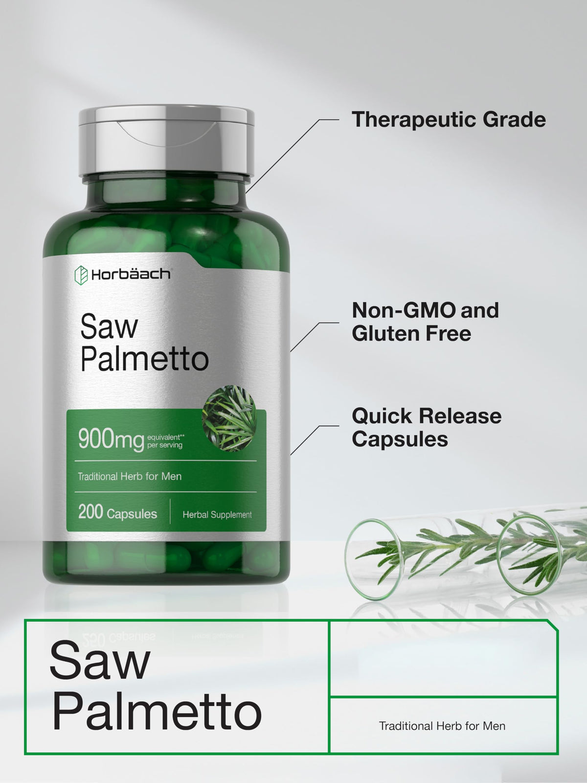 Horbäach Extrait de Saw Palmetto - étiquette du produit