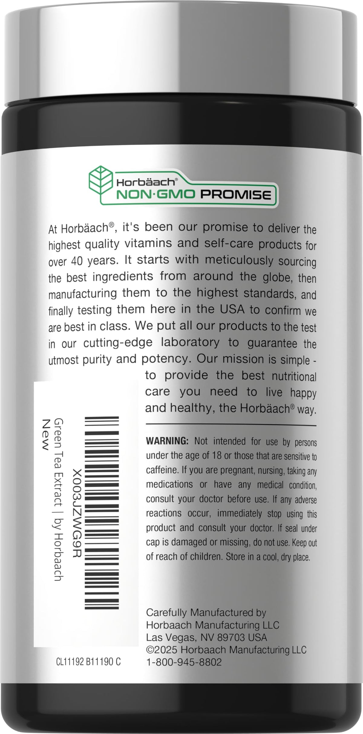 Horbäach extrait de thé vert capsules ouvertes sur une table