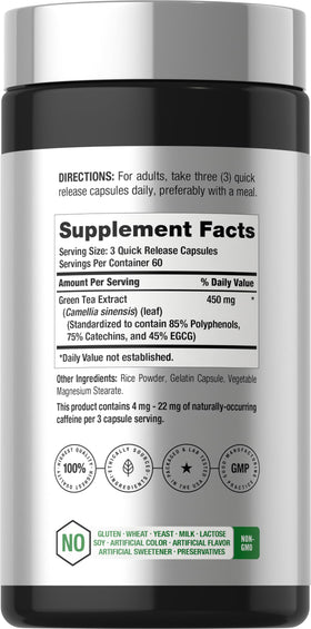 Horbäach extrait de thé vert capsules vue de face