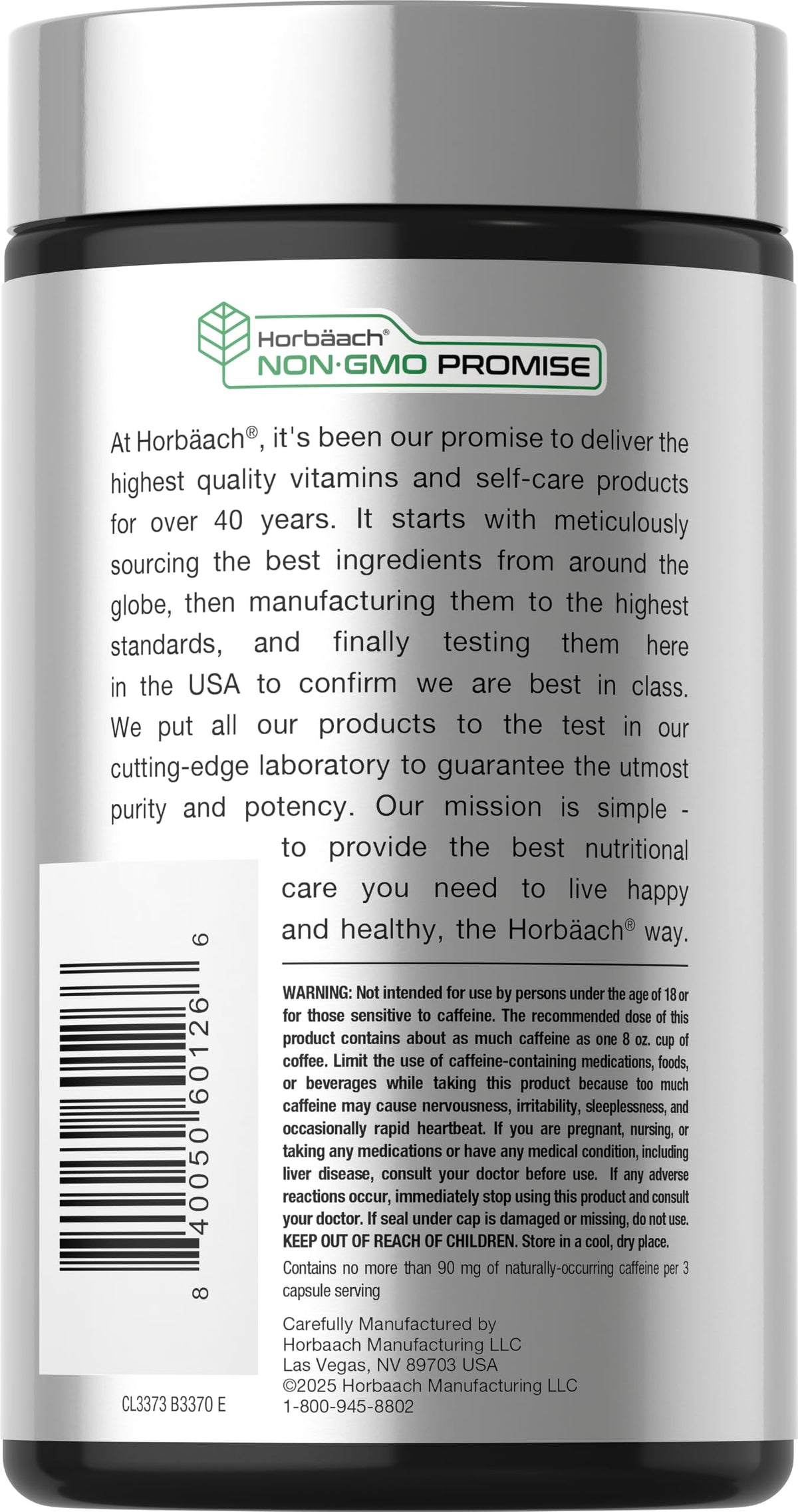 Horbäach extrait de thé vert EGCG capsules sur une table