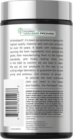 Horbäach extrait de thé vert EGCG capsules sur une table