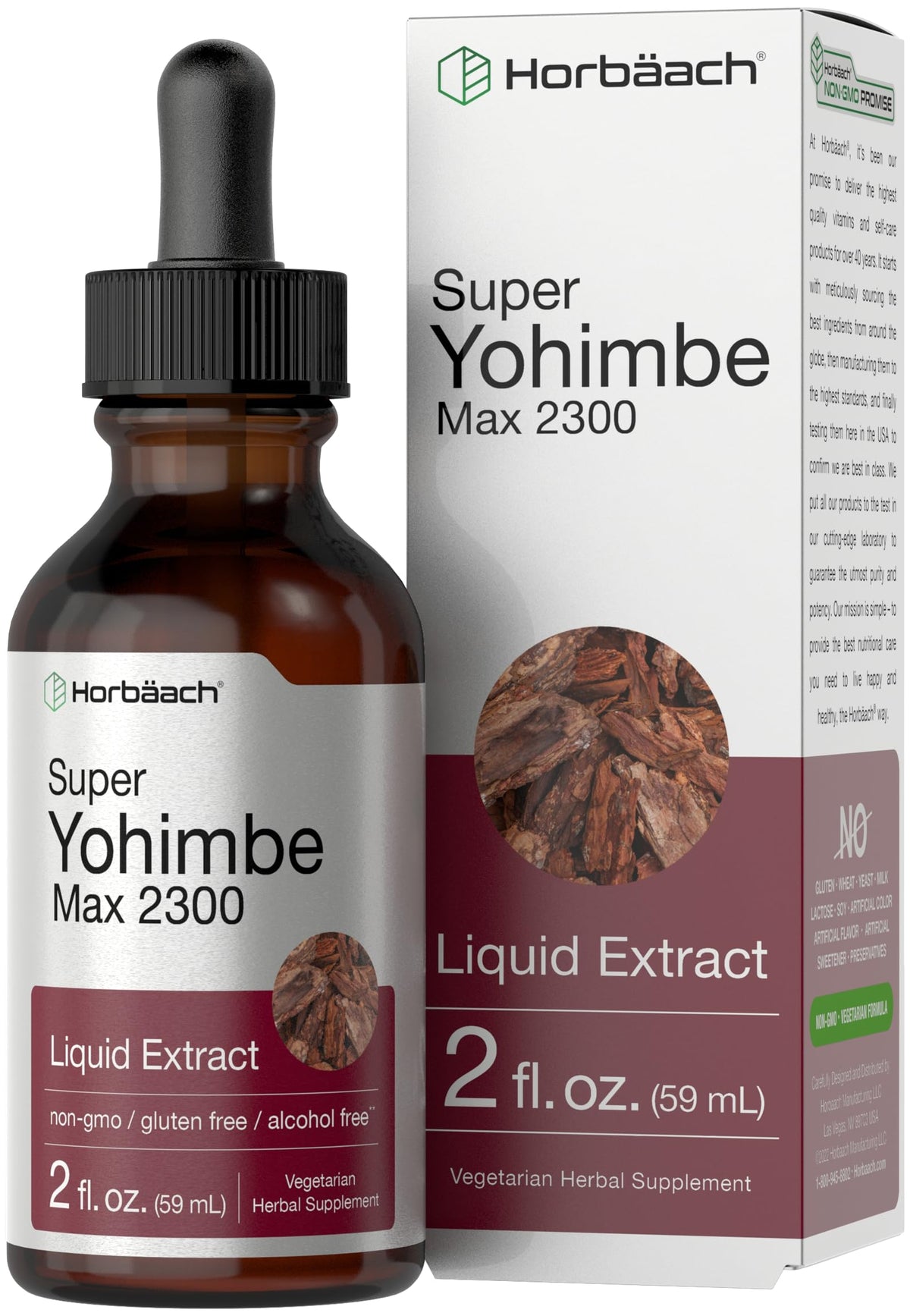 Horbäach extrait liquide d'écorce de yohimbe 2300 mg vue avant