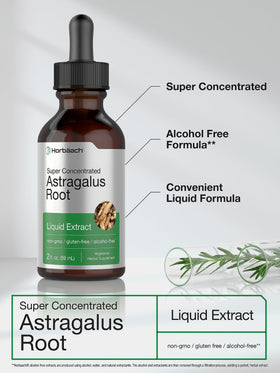 Horbäach extrait liquide de racine d'astragale sur fond blanc