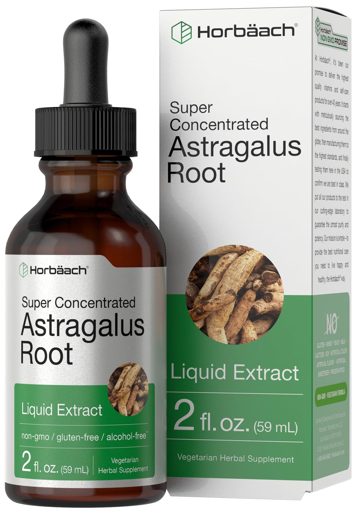 Horbäach extrait liquide racine d'astragale 60 ml vue de face