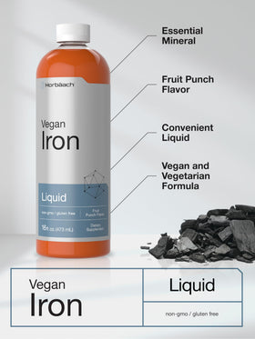Horbäach Fer Liquide 16 fl oz avec un verre prêt à être servi