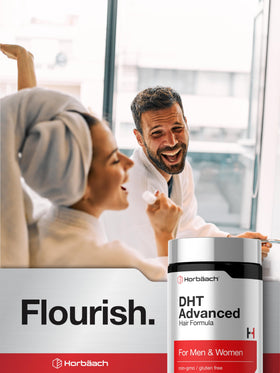 Horbäach Formule Avancée DHT comprimés présentés sur une table