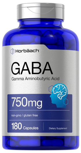 Horbäach GABA 750mg capsules en poudre, boîte vue de face