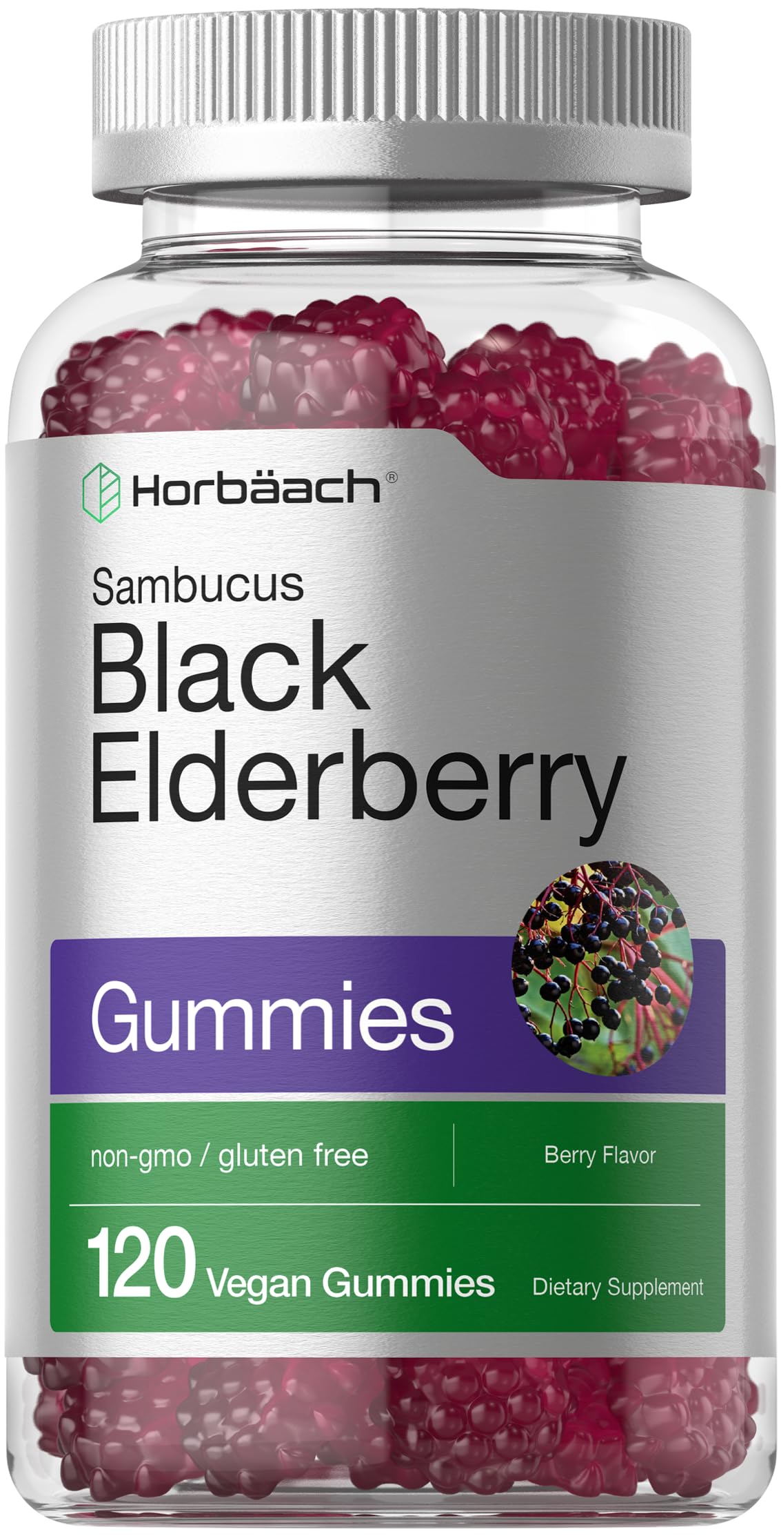 Horbäach Gélules de Sureau Noir, boîte devant avec gummies