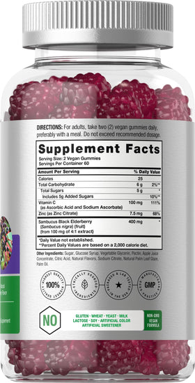 Horbäach Gélules de Sureau Noir, gummies en gros plan dans la main
