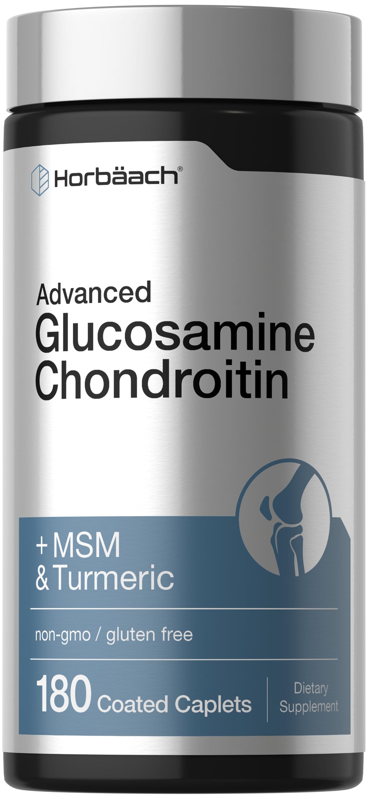 Horbäach Glucosamine Chondroitin 180 gélules, vue avant avec emballage