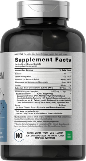 Horbäach Glucosamine Chondroitin MSM détails des ingrédients