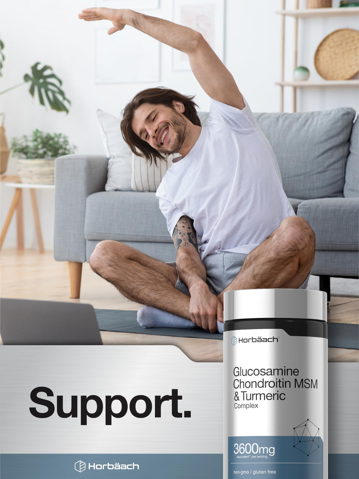 Horbäach Glucosamine Chondroitin MSM emballage et dimensions