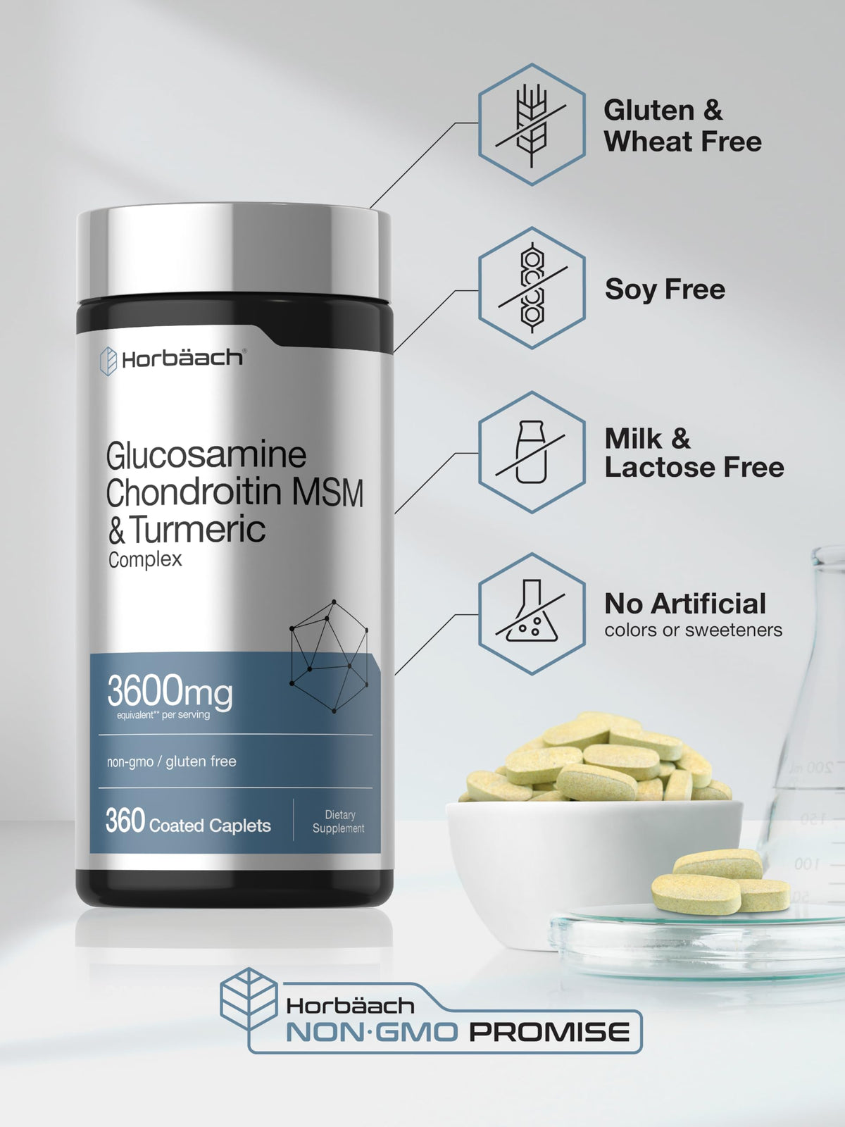 Horbäach Glucosamine Chondroitin MSM prise d'un comprimé