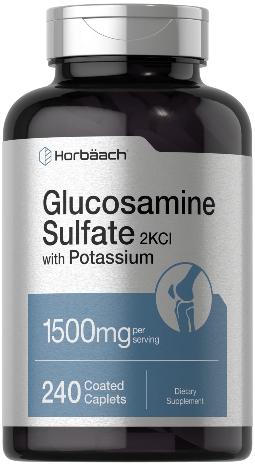 Horbäach Glucosamine Sulfate 1500mg 240 comprimés en vue de face
