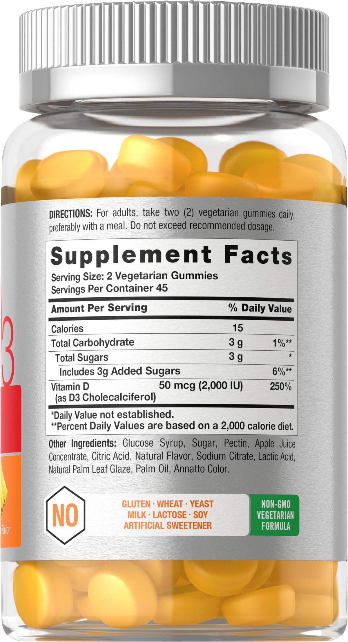 Horbäach gommes Vitamine D3 2000 IU boîte de 90 pièces