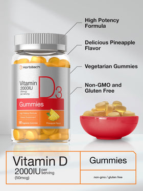 Horbäach gommes Vitamine D3 2000 IU ingrédients