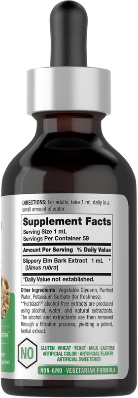 Horbäach Gouttes de Bois de Slippery Elm 60 ml étiquette