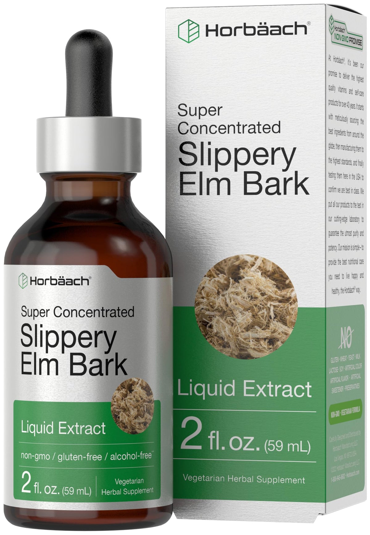 Horbäach Gouttes de Bois de Slippery Elm 60 ml vue avant