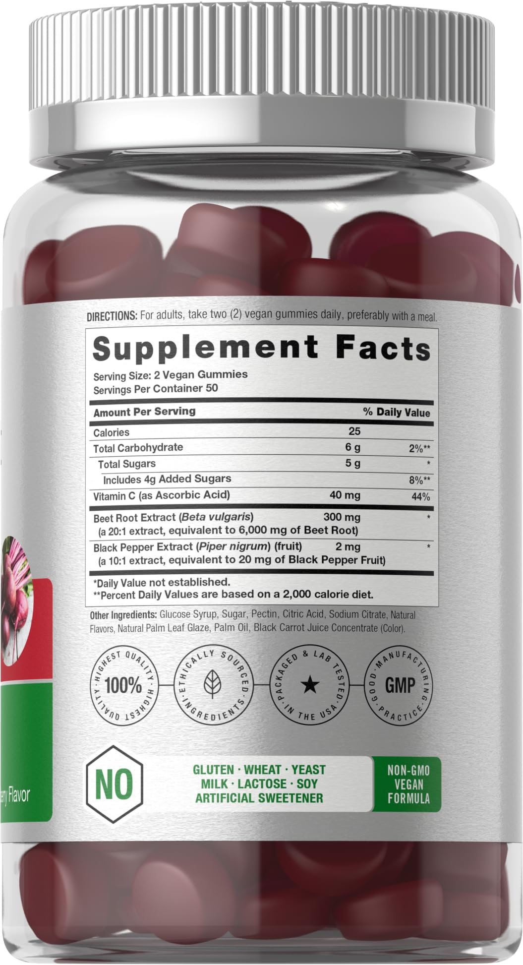 Horbäach Gummies de Betterave, emballage avec fraises