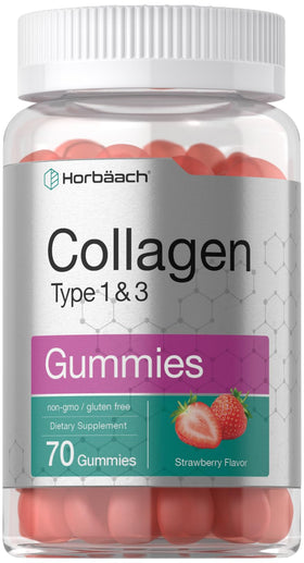 Horbäach gummies de collagène fraise vue avant avec emballage