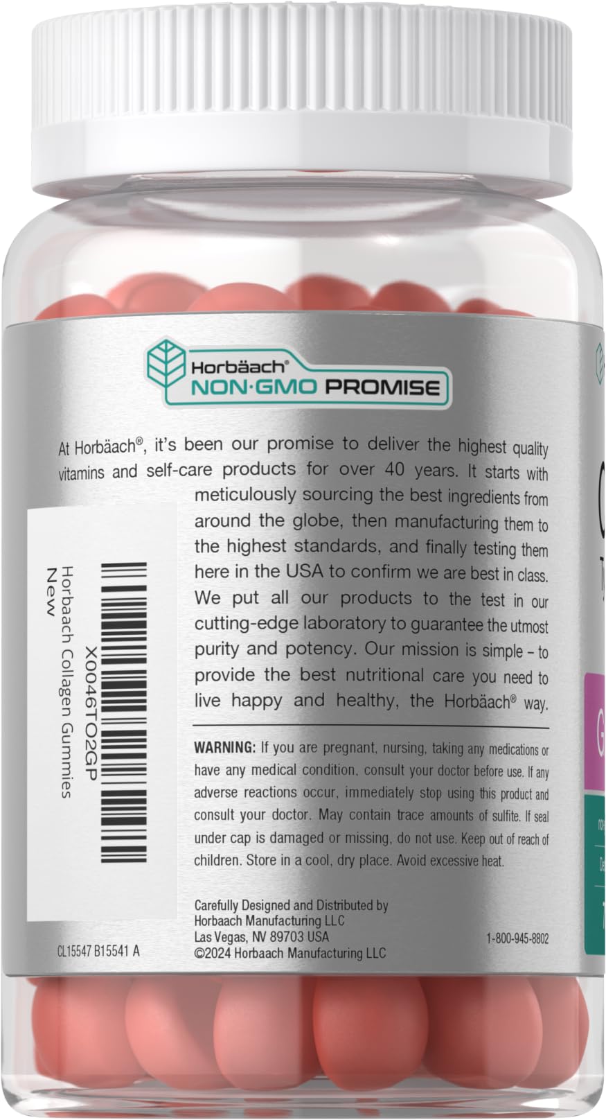 Horbäach gummies de collagène fraise vue de côté