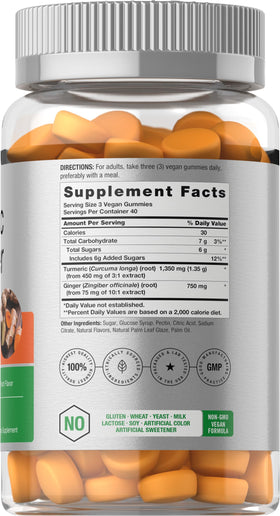 Horbäach gummies de curcuma et gingembre arrière du paquet