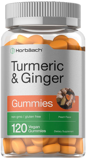 Horbäach gummies de curcuma et gingembre saveur pêche avant