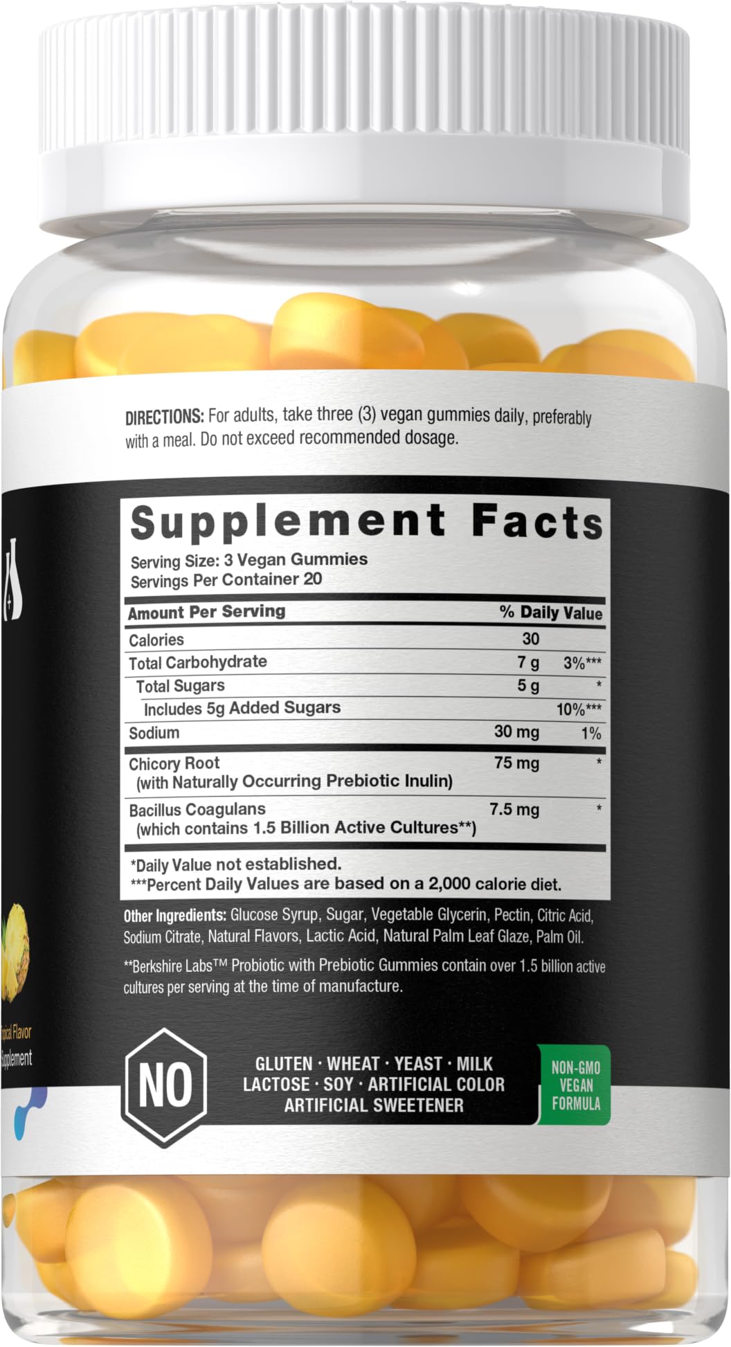 Horbäach gummies probiotiques goût tropical, vue de face