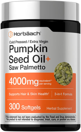 Horbäach huile de graine de citrouille 4000mg flacon avant