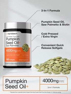 Horbäach huile de graine de citrouille avec Saw Palmetto et Biotine
