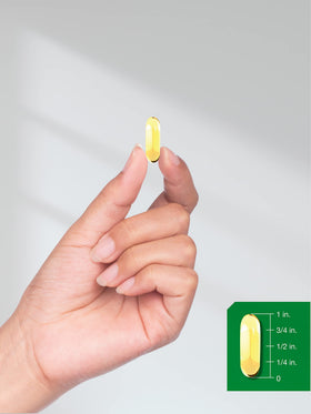 Horbäach Huile de Graines de Lin 3000mg - gélules sur une table en bois