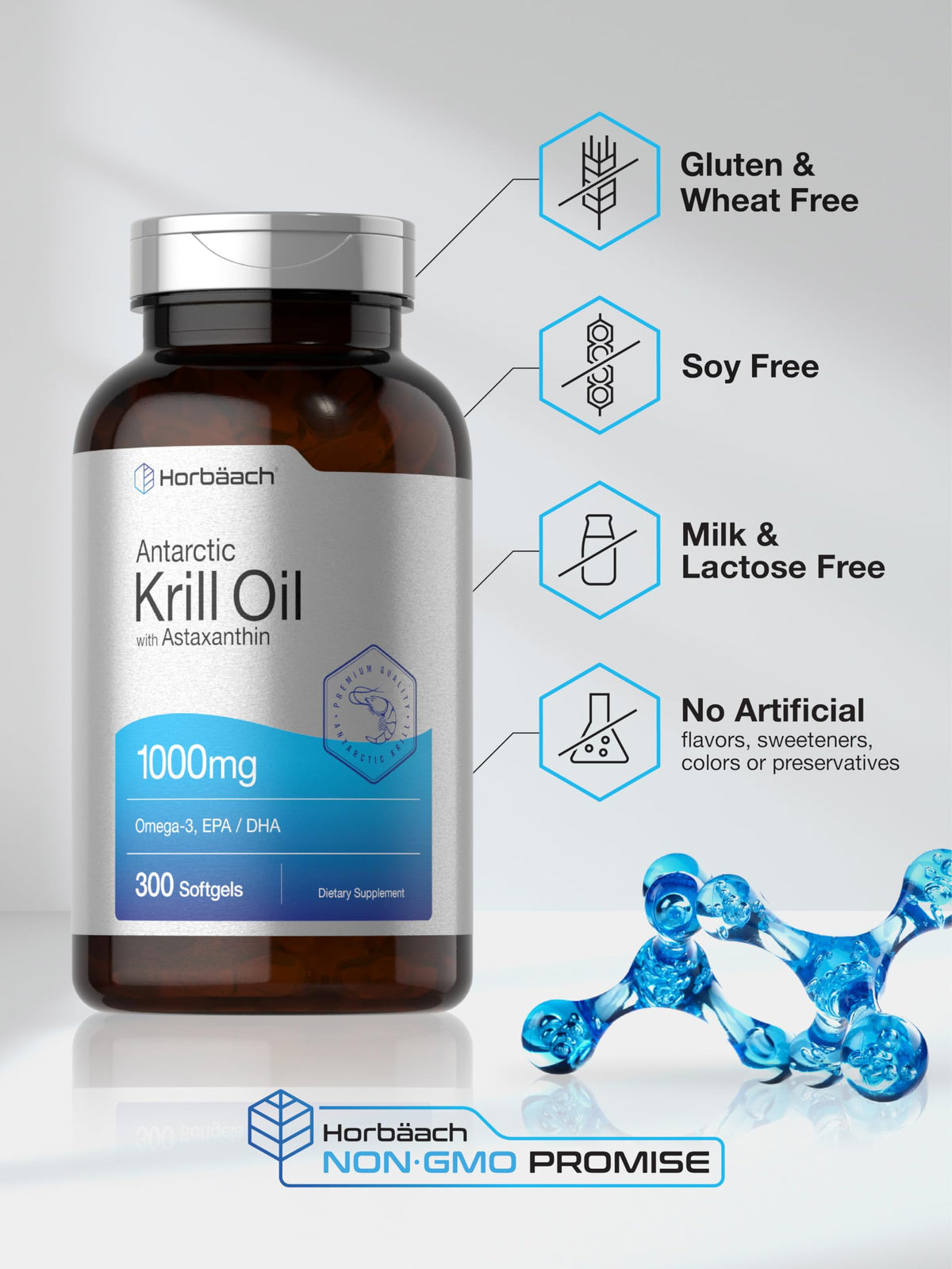 Horbäach Huile de Krill Antarctique 1000 mg gélules dans un environnement naturel