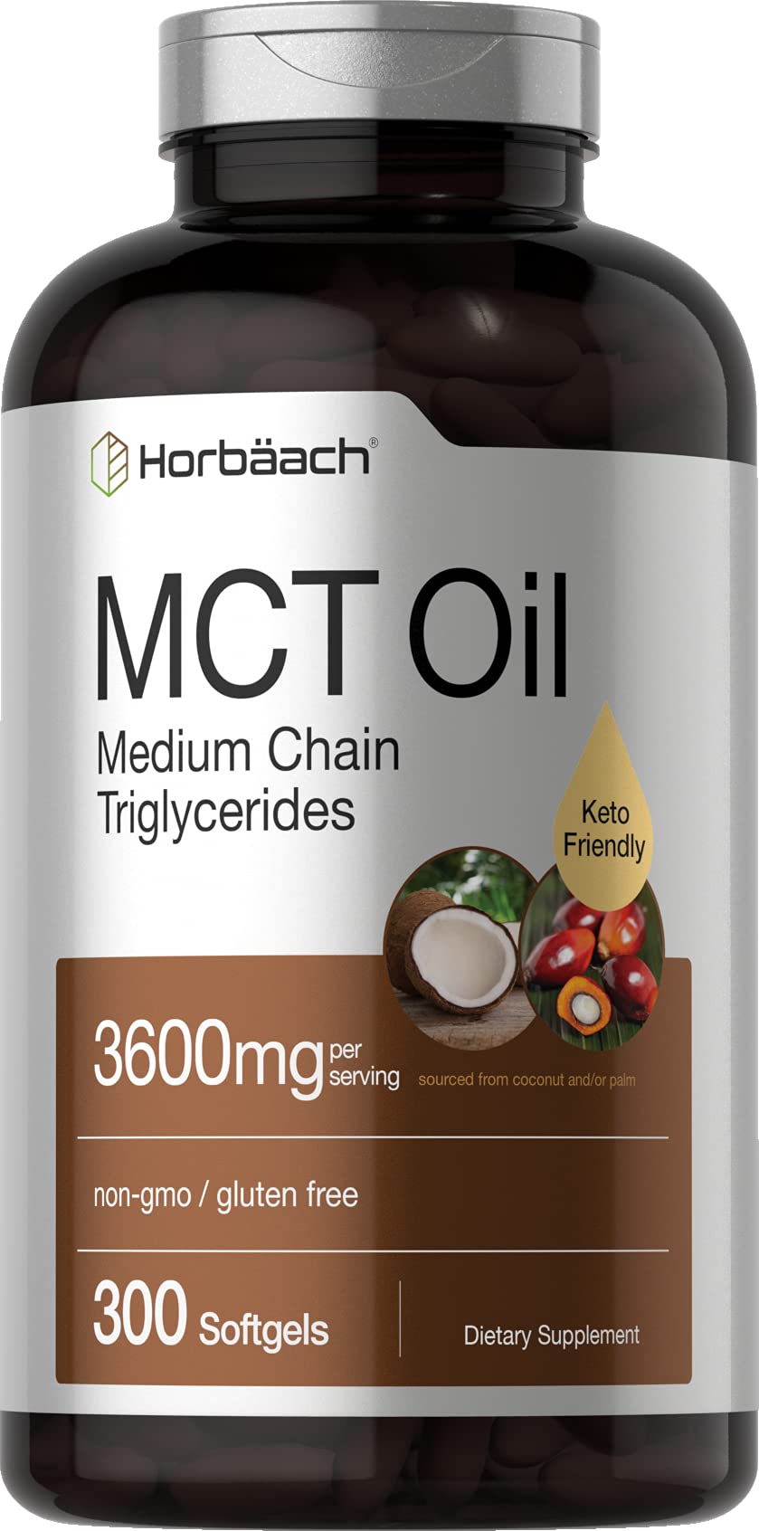 Horbäach Huile MCT 3600mg 300 gélules vue de face