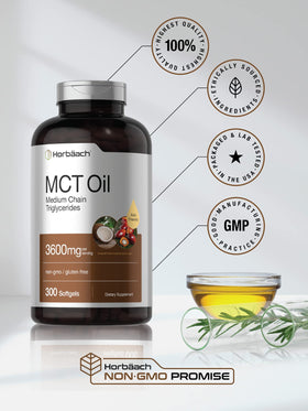 Horbäach Huile MCT 3600mg gélules avec une cuillère