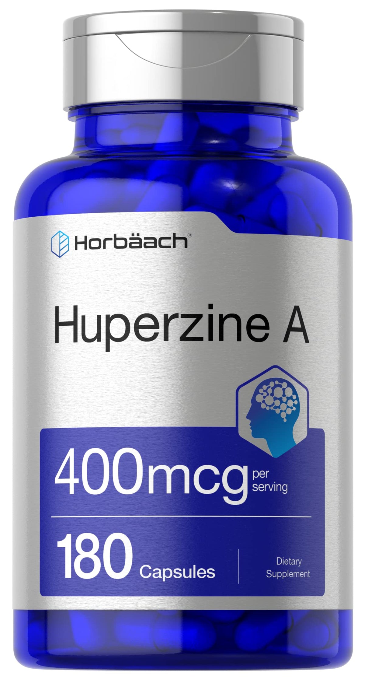 Horbäach Huperzine A 400mcg 180 capsules front view