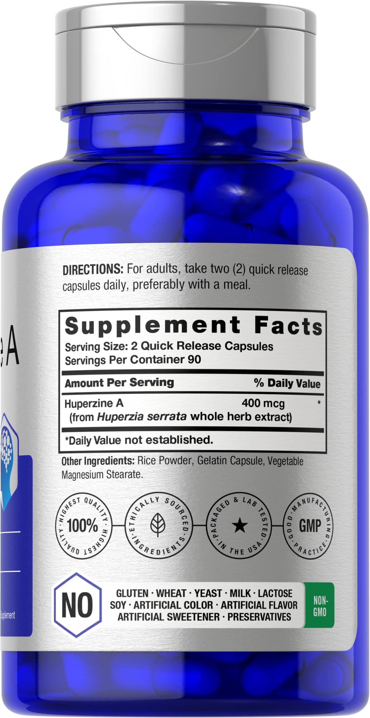 Horbäach Huperzine A capsules bottle with label