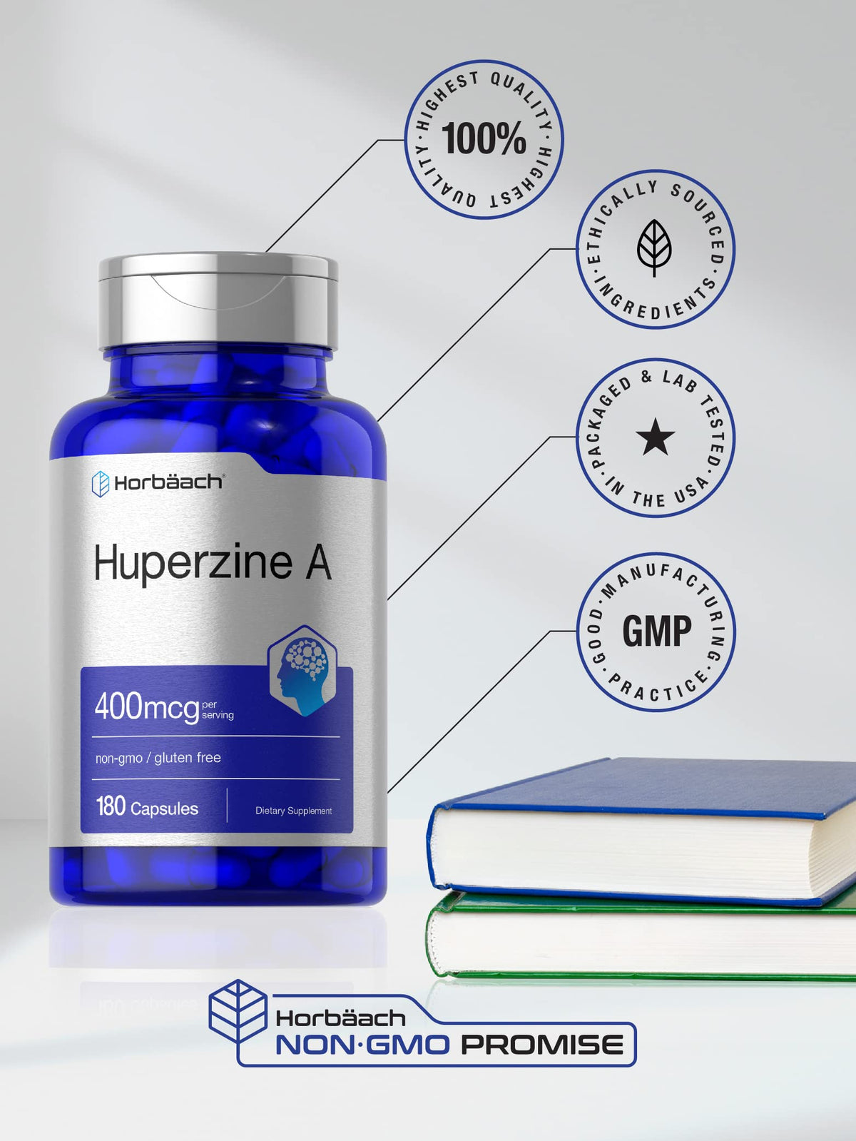 Horbäach Huperzine A capsules in hand