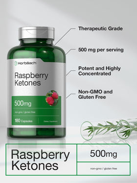 Horbäach Ketones de Framboise 500mg 180 Capsules vue de côté