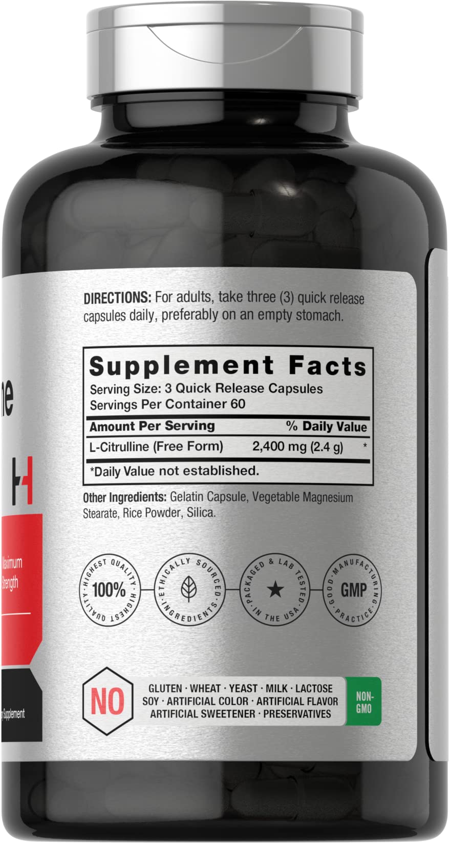Horbäach L-Citrulline bottle side view