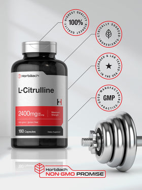 Horbäach L-Citrulline capsules in hand