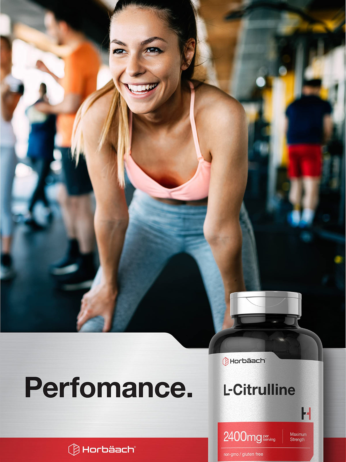 Horbäach L-Citrulline capsules on a wooden table