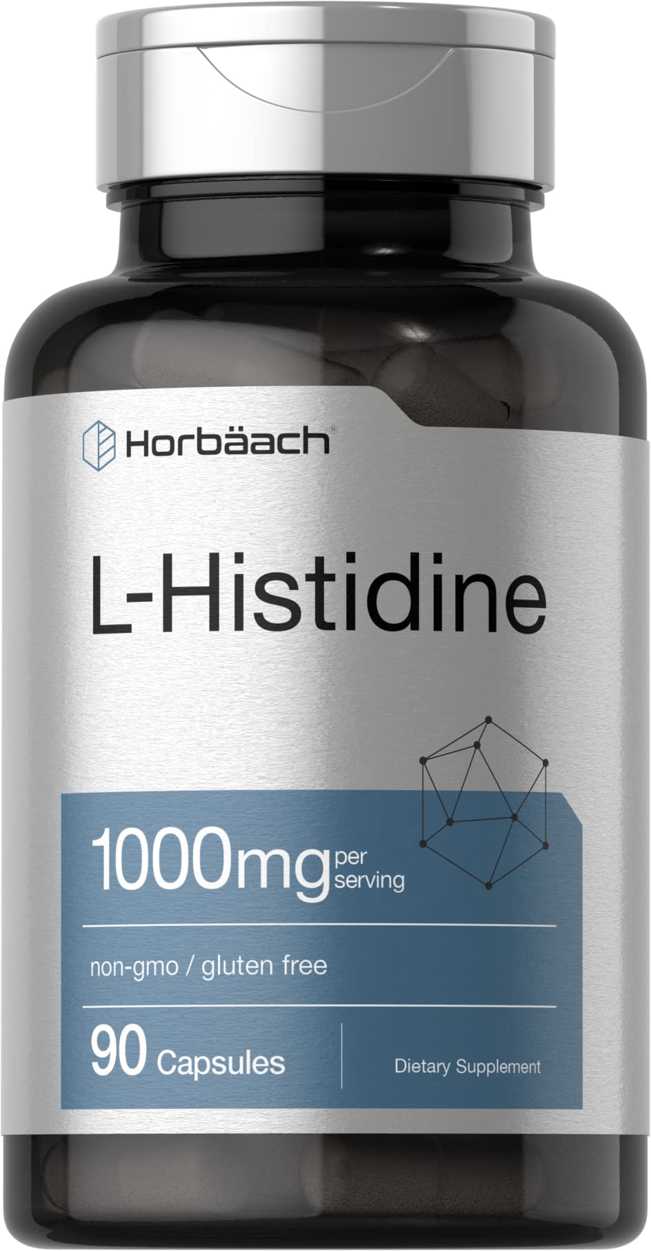 Horbäach L-Histidine 1000mg capsules front view