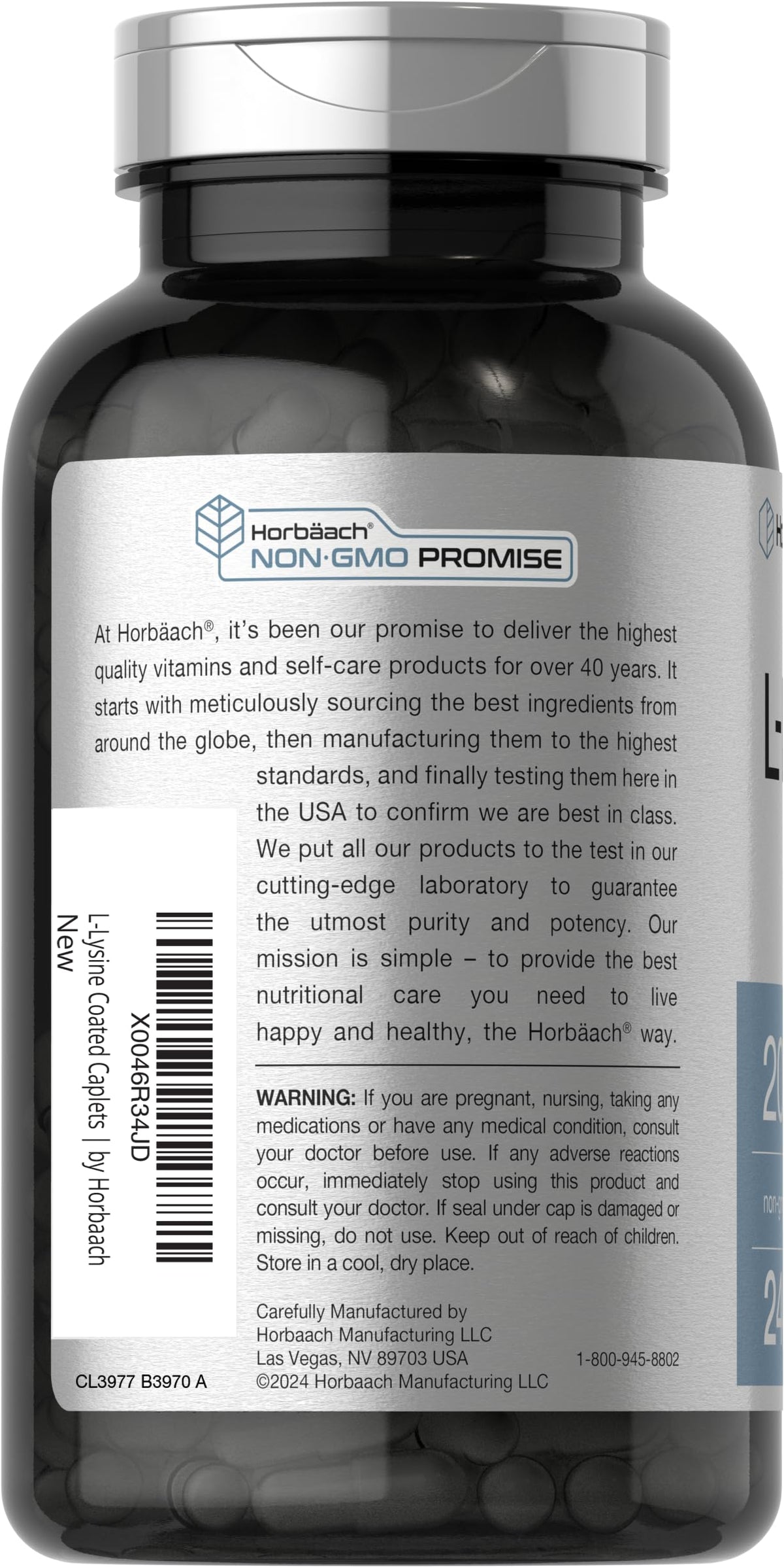 Horbäach L-Lysine 2000mg 240 comprimés emballage