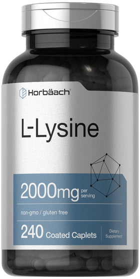 Horbäach L-Lysine 2000mg 240 comprimés vue de face