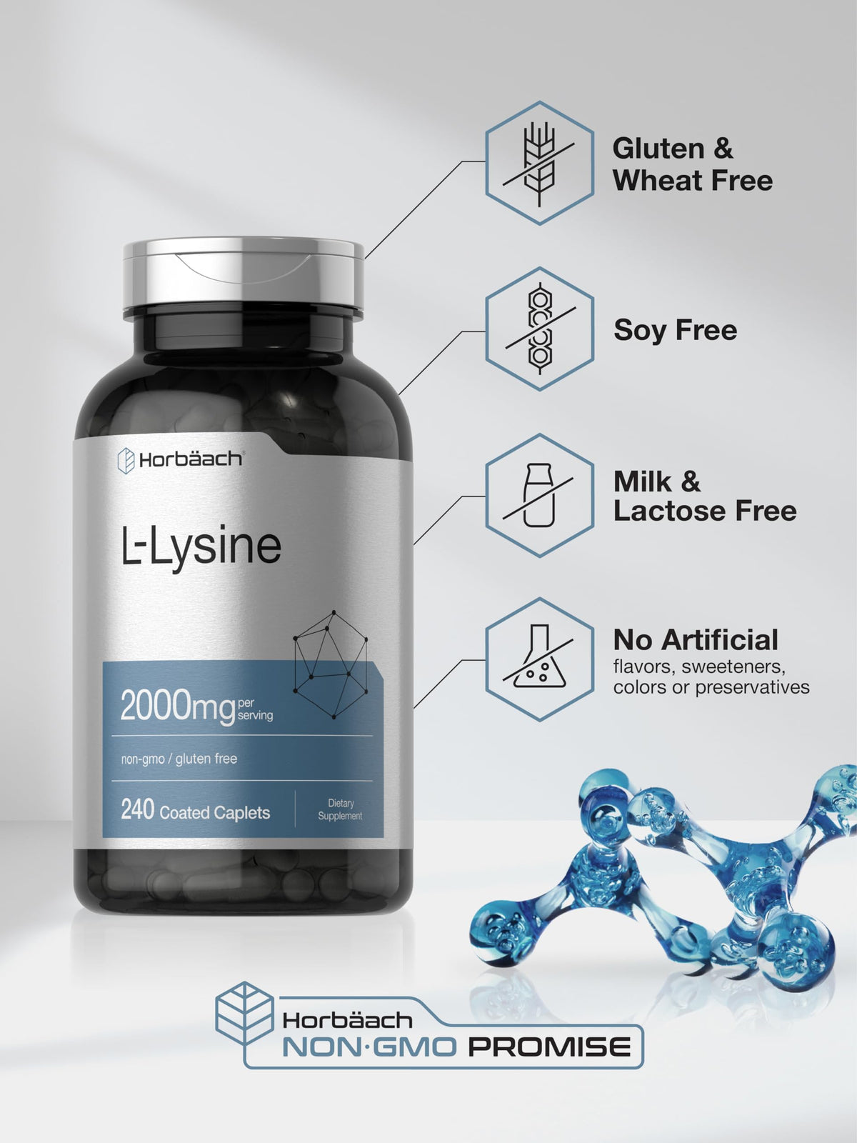 Horbäach L-Lysine 2000mg ingrédients détaillés