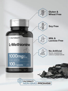 Horbäach L-Méthionine 1000mg capsules ouvertes