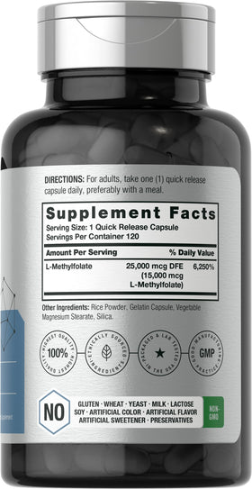Horbäach L-Méthylfolate 15000 mcg capsules de côté