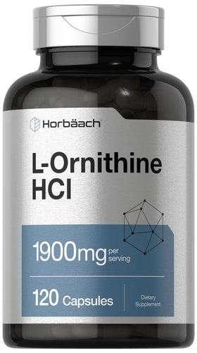 Horbäach L-Ornithine HCl 1900mg capsules front view