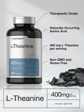 Horbäach L-Theanine 400mg capsules bottle packaging