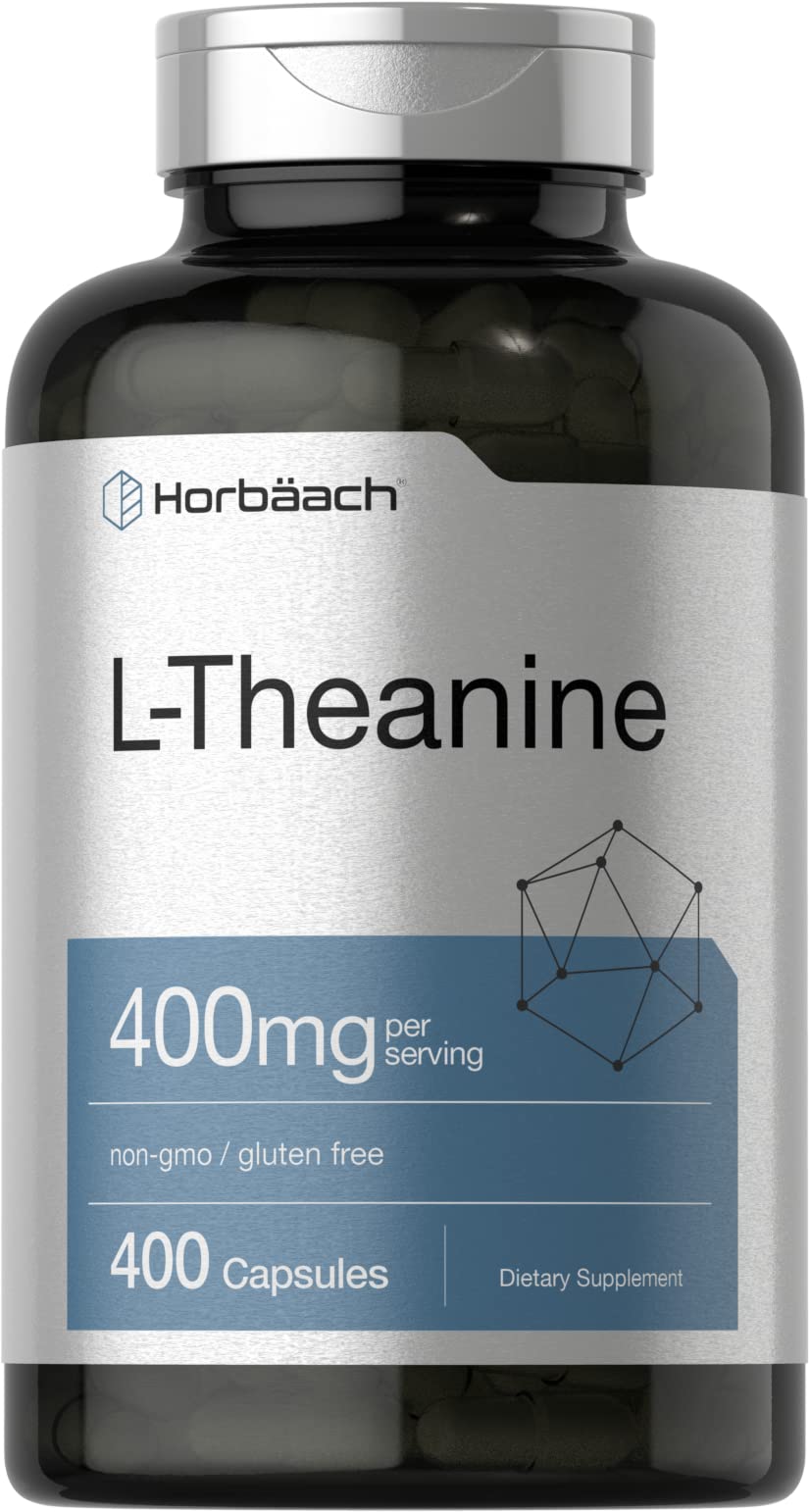 Horbäach L-Theanine 400mg capsules front view